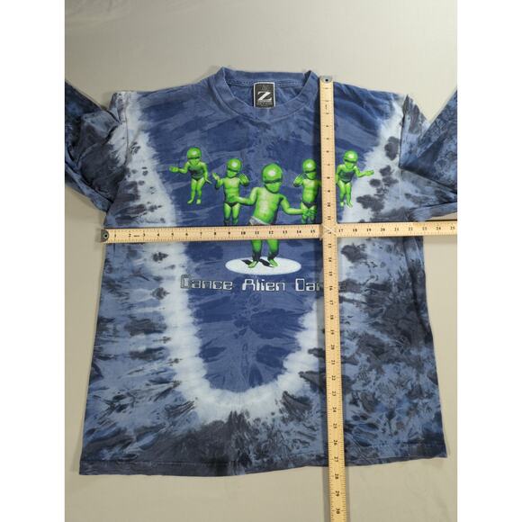 Y2K Z Screenprints Tie Dye Alien Graphic Shirt Dance Alien Dance Long Sleeve L - Picture 6 of 10